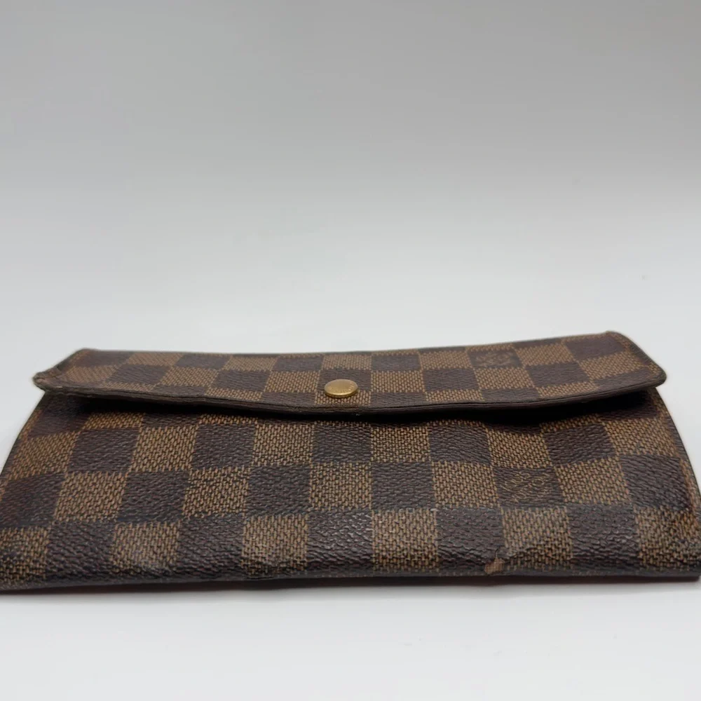 Louis Vuitton Portefeuille Sarah Damier Wallet Ebene Brown | Women’s | Used |